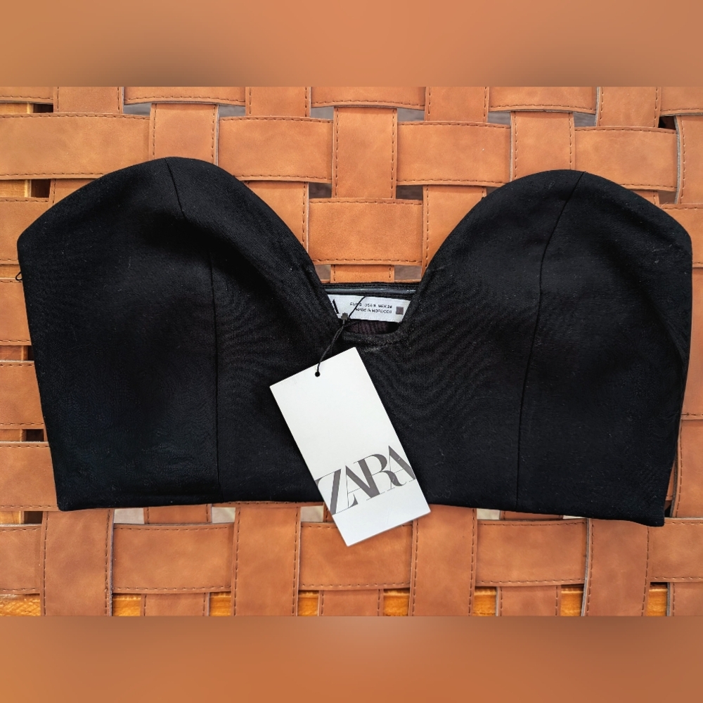 NWT Zara Black Strapless Top